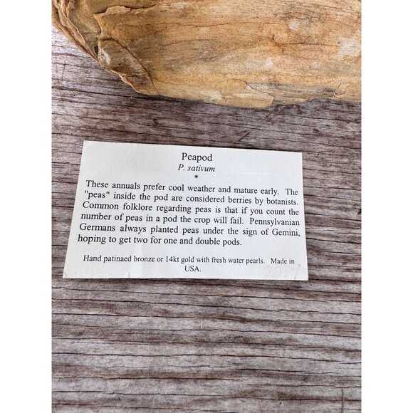 Michael Michaud Silver Seasons peapod brooch bronze freshwater pearl pin 3" - Picture 4 of 12